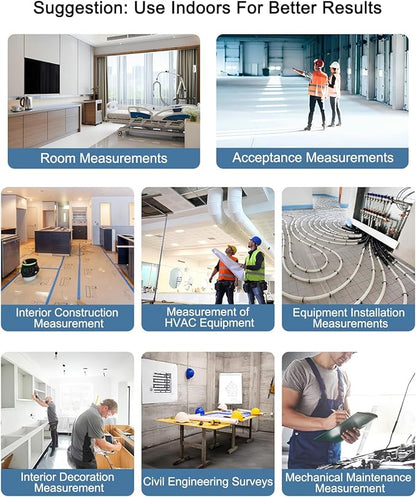 Laser Measuring Tool 500Ft Laser Measurement Tool with Angle Finder 150M Laser Distance Meters Accuracy ±1.5MM Square Footage Measure with Electronic Horizontal Calibration Indoor Easy Read