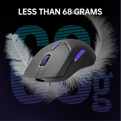 Rapoo VT9PRO 4K Wireless Gaming Mouse, PAW 3398 Sensor, 26000 DPI, 4KHz Polling Rate, 0.25ms Response Time, Lightweight, 10 Programmable Buttons, 180h Battery Life, On-Board Memory, PC - Black