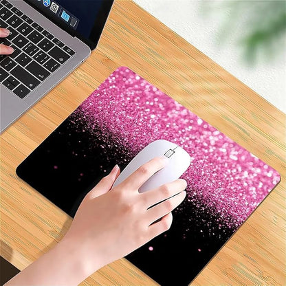 Square Mouse Pad Pink Dream Spot, Personalized Premium-Textured Custom Mouse Mat Design, Washable Mousepad Cloth, Non-Slip Rubber Base Computer Mouse Pads for Wireless Mouse