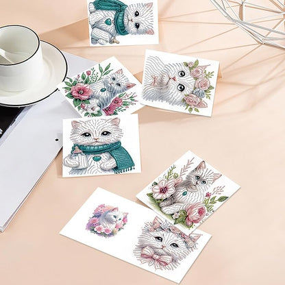 24 Pack DIY Diamond Art Greeting Cards Surprise, 5D Diamond Painting Card Kit with Envelopes for Adults, Handmade Crystal Rhinestone Art Card Craft Gift, Diamond Art Birthday Christmas Thank You Cards