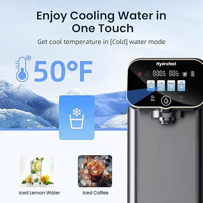 Cold Water Reverse Osmosis Water Filter Countertop, Remineralization & pH Balance UV 6 Stage RO Filtration System, Portable Water Purifier, 3:1 Pure to Drain, No Installation, C100
