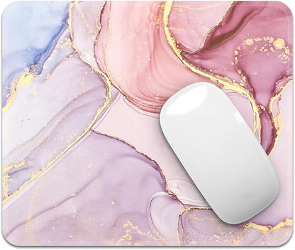 Square Mouse Pad with Stitched Edge, Premium Mousepad Washable Cloth. Computer Mouse Pad with Non-Slip Rubber Base, Mouse Pads for Computers Laptop Mouse 9.25x7.75x0.12 inch-Colorful Marble