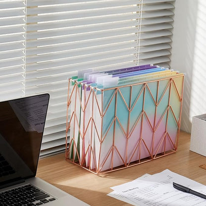 Y YOMA 6 Pack Decorative Hanging File Folders Letter Size Cute Hanging Folder Pretty File Folder Organizer for Filing Cabinet Office Home with 1/5-Cut Adjustable Tabs, Gradient Glow