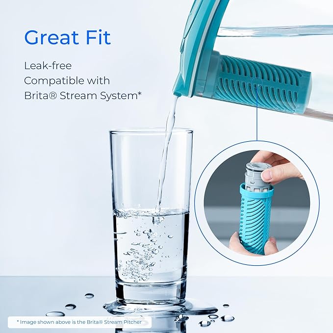 Waterdrop Replacement for Brita® Stream Pitcher Water Filter, Brita® OB05 Filter Pitchers and Dispensers, Pour Through Filters, Upgraded 7-stage Filters, Lasts 2 Months, Pack of 6