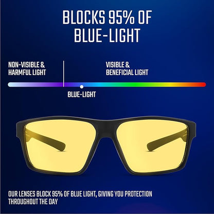Titan Gaming Glasses, Anti Blue Light Glasses Men, UV400 Protection Blue Light Blocking Glasses for Computer Eye Strain