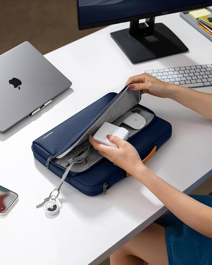 tomtoc 360 Protective Laptop Carrying Case compatible with 14-inch MacBook Pro M5/M4/M3/M2/M1 Pro/Max 2025-2021, 12.9-13 Inch iPad Pro/Air, Water-Resistant MacBook Accessory Bag Sleeve