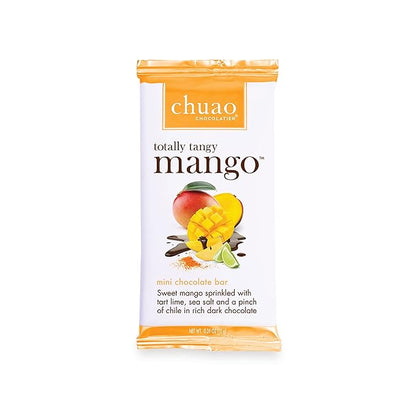 Chuao Chocolatier Totally Tangy Mango Dark Chocolate Mini Bars | Gourmet Chocolate Chile Lime Mango European No Preservatives | For Gift Baskets, Christmas, Valentines Day, Gifts for Women, Men, Birthday, Thank You, Care Package | 24 Pack