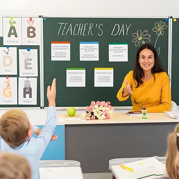 Dry Erase White Magnetic Sheets with Ruled Lined,Small Flexible Magnet Square 6X6,Teacher Must Haves to Help Students Form A Good Handwriting in Kindergarten Classroom,6 Pieces
