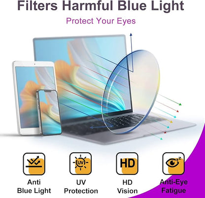VISOONE Anti Slip TR90 Blue Light Blocking Glasses Size M Eyewear Frame with Anti Glare Eye Protection for Women GaeL