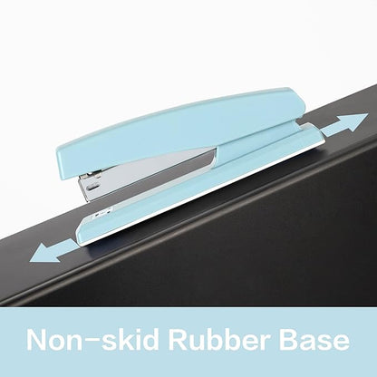 Deli Stapler, Desktop Stapler, 2 Pack, Office Staplers, 25 Sheet Capacity, Includes 2000 Staples and 2 Staple Removers, 2 Pack, Blue