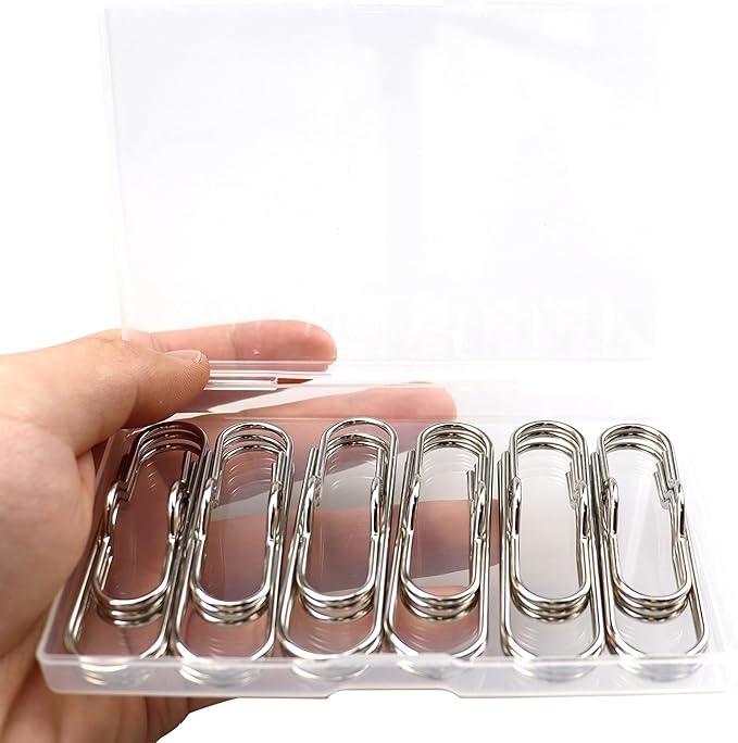 18 PCS 2.75 Inch (70mm) Paper Clips Silver Rust Resistant Metal Strong Pen Clip Style Paperclips for Office School Documents