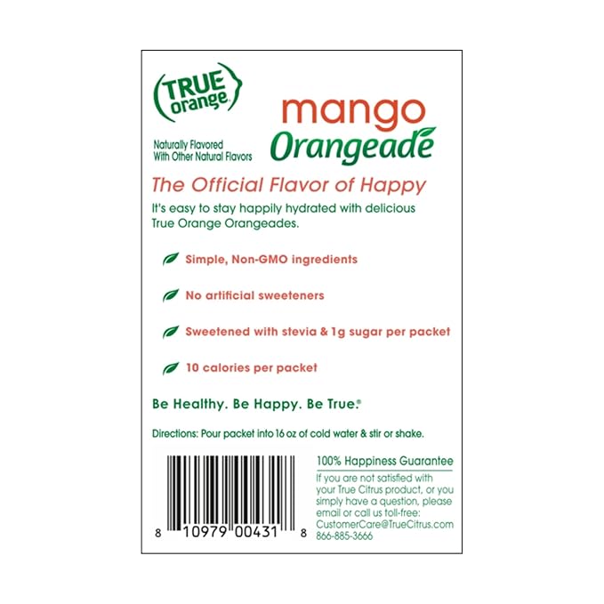 True Citrus Orange, Mango, 1.06 Oz, (Pack of 10- 0.11 oz each)
