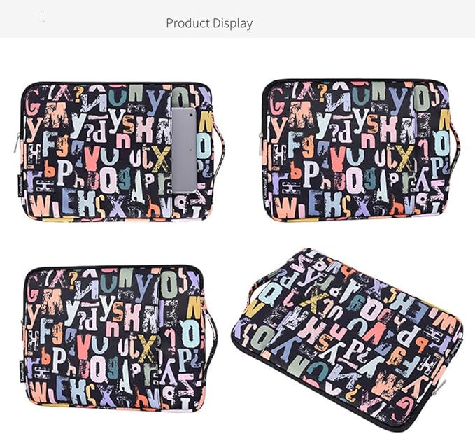 Laptop Sleeve 14 Inch,Waterproof Protective Notebook Case Briefcase Carrying Bag Compatible with MacBook,Acer,Asus, Dell,Lenovo,Microsoft,HP Laptop Cover (Letters, 13 inch)