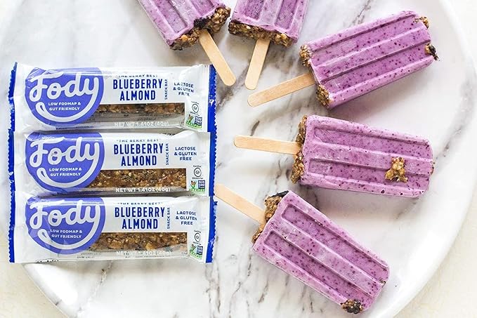 Fody Foods Snack Bars Variety Pack, 1.41 Oz (Pack of 24), Almond Coconut & Blueberry Almond, Protein Bars, Low FODMAP, Gut & IBS Friendly, Vegan, Lactose Free, Non-GMO, Gluten Free