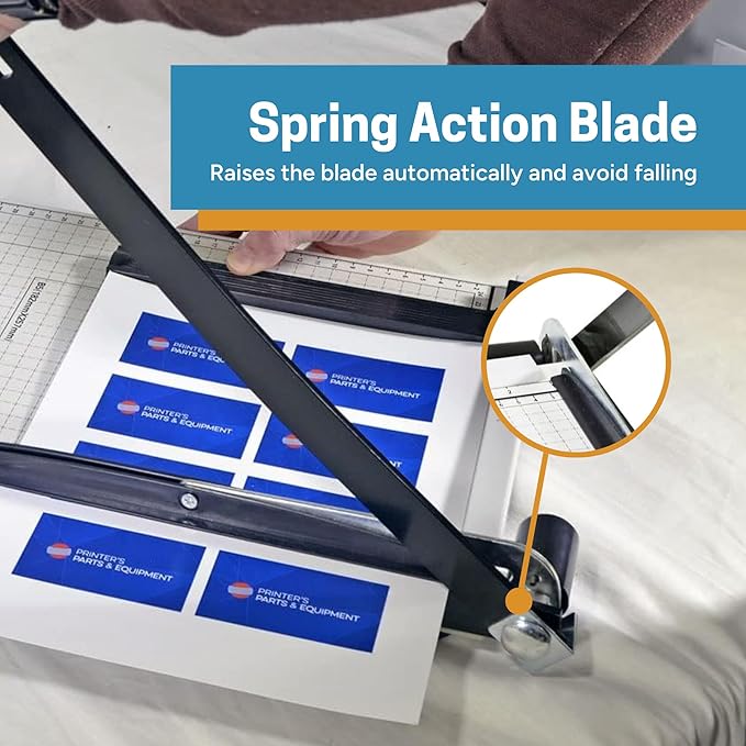 Printfinish Guillotine Paper Cutter - 12" Heavy Duty Paper Cutter with Scoring Board - Paper Slicer with Adjustable Positioning Ruler - Perfect Paper Trimmer and Cardstock Cutter for Office