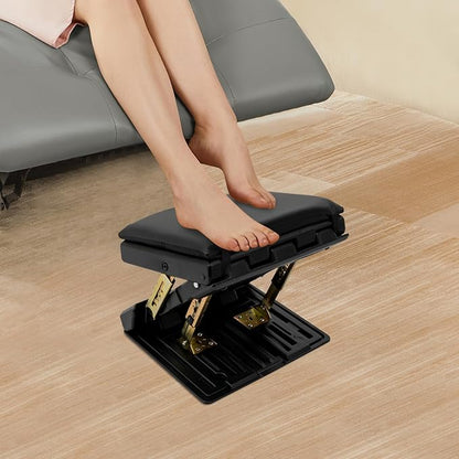 Adjustable Foot Rest for Under Desk at Work, Comfortable Footrest W/4-Level Height Adjustment, Ergonomic Leg Rest for Office Gaming Chair, Foot Stool W/Removable Soft Pad, Anti-Slip