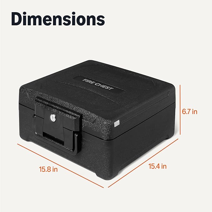 Amazon Basics Fire Chest with Mechanical Key, 0.39 cu. ft, Black