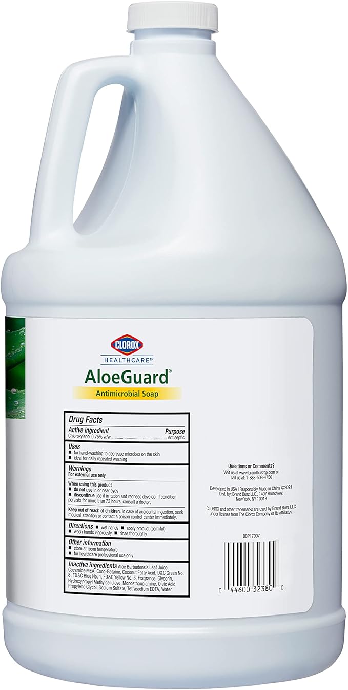 CLOROX Healthcare AloeGuard Antimicrobial Hand Soap for Healthcare Professionals - Liquid Hand Wash for Everyday Use with Aloe Vera to Soothe & Moisturize Hands, 128 Fl Oz - 4 Pack
