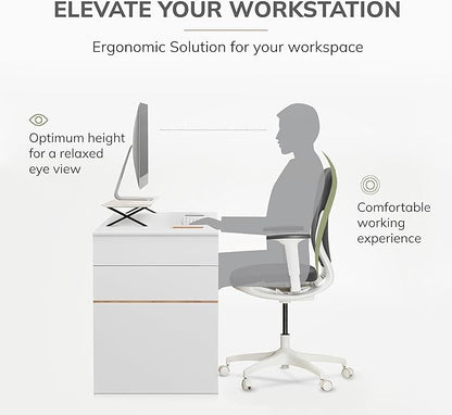Anji Mountain Monitor Stand - Desktop Organizer & Laptop Riser, Ergonomic Monitor Riser, Space-Saving Monitor Stand for Desk, Durable Construction, Easy Assembly, Ideal for Home & Office,Walnut