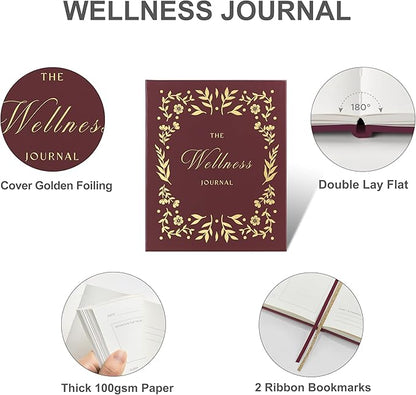 And Per Se Wellness Journal, Daily Journal for Personal Mental Health, Sleep & Diet Tracking, Self Care Reflection for Women & Men (Burgundy Bloom)
