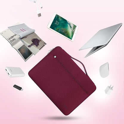DOMISO 15.6 inch Laptop Case Sleeve Protective Cover Compatible with 16 inch MacBook Pro M4 M3 M2/Pro Max,15.6-16 inch HP Dell ASUS Lenovo Chromebook,Waterproof Computer Cases Bag with Handle,Wine