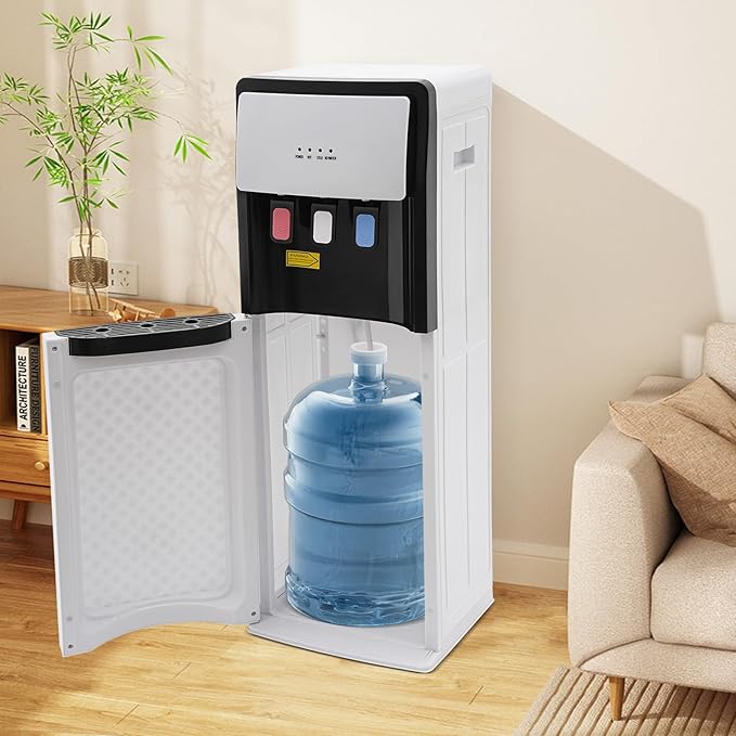 Water Coolers Water Dispenser Cold Hot Dispenser, Modern Powerful Electric Water Cooler Dispenser Bottom Loading for Home, Office, Gyms (White Bottom Load)