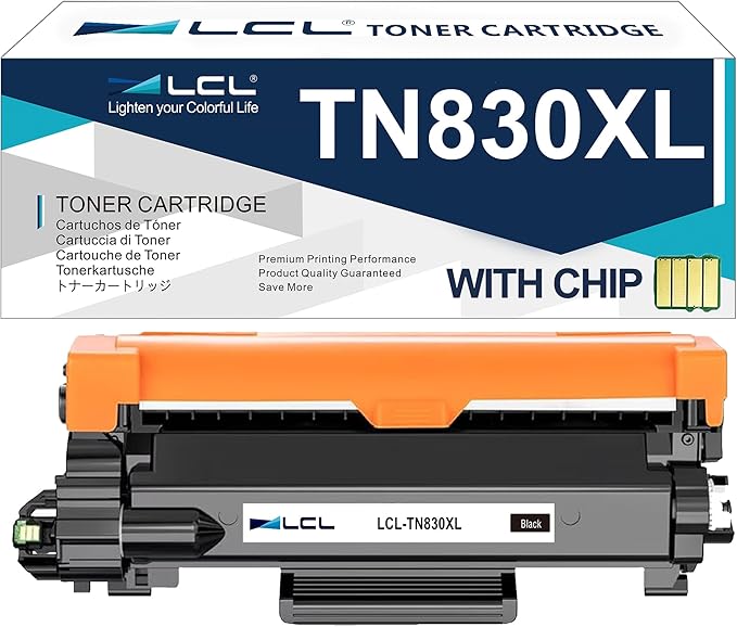 LCL TN830XL Black Toner Cartridge Replacement for Brother TN830 TN830XL TN-830 TN-830XL for DCP-L2640DW MFC-L2820DW HL-L2405W HL-L2400D HL-L2460DW HL-L2465DW HL-L2480DW MFC-L2760DW (1-Pack)