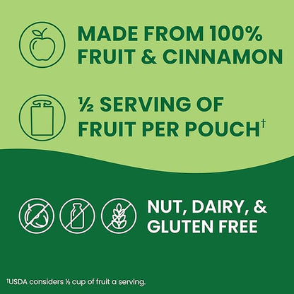 GoGo squeeZ Applesauce and Fruit Puree, Apple Cinnamon, 3.2 oz (Pack of 48), Unsweetened Fruit Snacks for Kids, Gluten Free, Nut Free and Dairy Free, BPA Free Pouches (Packaging May Vary)