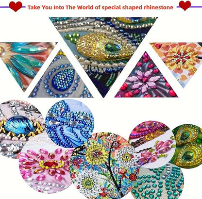6pcs DIY Small House Diamond Art Painting Greeting Cards Kit, Rhinestone Art Holiday Birthday Card Set with Envelopes, DIY Festival Craft for Girlfriend, Christmas Valentine Gift Making Supplies