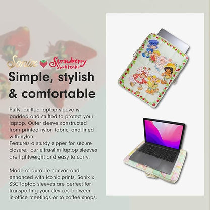 Sonix | Puffy Laptop Sleeve | 15-16 Inch, Quilted Pillow Puffer Laptop Carrying Case, Computer Sleeve | Berry Besties
