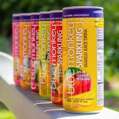 Blue Monkey Sparkling Watermelon Juice - Real Fruit Juice, No Sugar Added, All Natural, Lightly Carbonated, Halal Certified - Refreshing Tropical Sparkling Water Alternative - 11.2oz (330ml) 12 Pack