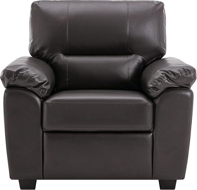 Morden Fort Faux Leather Accent Chair, Modern Luxury and Comfy Sofa Couches for Living Room, Apartment, Office, Reading Room, Bedroom