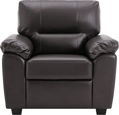 Morden Fort Faux Leather Accent Chair, Modern Luxury and Comfy Sofa Couches for Living Room, Apartment, Office, Reading Room, Bedroom