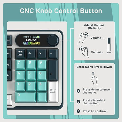 RK ROYAL KLUDGE S98 Mechanical Keyboard w/Smart Display & Knob, Top Mount 96% Wireless Mechanical Keyboard BT/2.4G/USB-C, Hot Swappable, Software Support, Creamy Sounding, 98 Keys