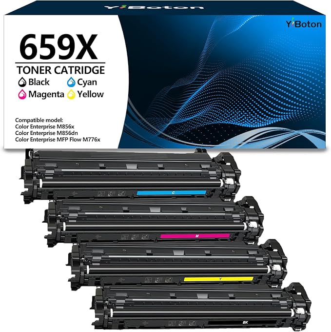 High Yield 659X Toner Cartridge Replacement for HP 659X W2010X W2011X W2012X W2013X Toner Cartridge Compatible Works with Color Enterprise M856 MFP M776 Series Printer(Black Cyan Magenta Yellow)