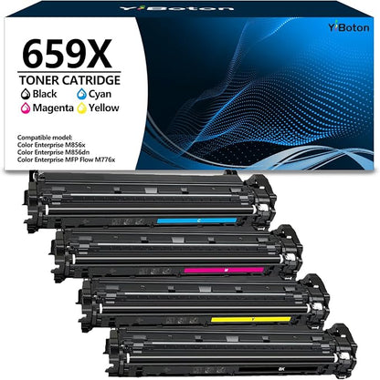 High Yield 659X Toner Cartridge Replacement for HP 659X W2010X W2011X W2012X W2013X Toner Cartridge Compatible Works with Color Enterprise M856 MFP M776 Series Printer(Black Cyan Magenta Yellow)