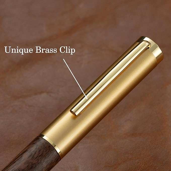 Luxury Wooden and Metal Rollerball Pen Set with Spare Gel Ink Refill,Rosewood,White Oak,Walnut Wood Signature Roller Ball Pen,Business Gift Set for Men and Women (Purple Sandalwood)