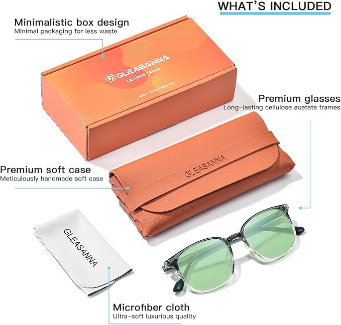 Sleep Glasses for 99.9% Blue Light Glasses Dual AR Coatings Green Lens for Computer Gaming Reduce Eyestrain