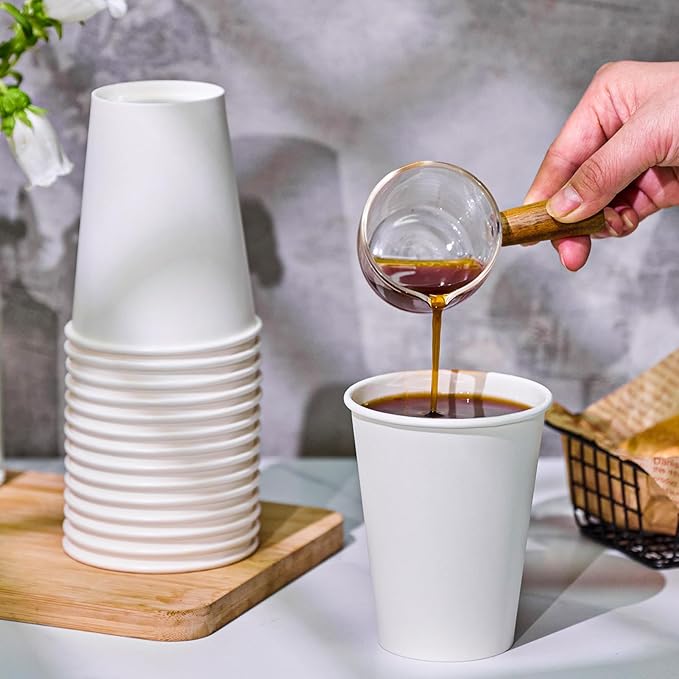 210 Count 12 oz Coffee Cups, White Paper Cups 12 oz for Water Juice or Tea, Perfect for Office Home Party