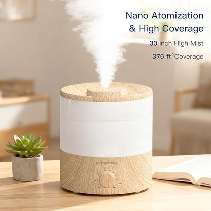 MEGAWISE 2 Pack1.5L Cool Mist Humidifier 2-Pack with 7 Color LED Lights, Adjustable Mist, Quiet Ultrasonic Humidifiers for Bedroom & Home