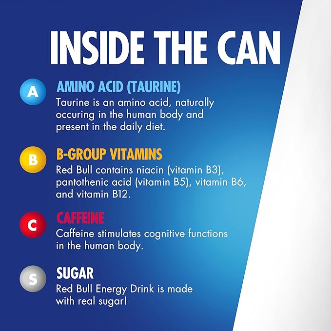 Red Bull Yellow Edition Energy Drink, Tropical, with 80mg Caffeine plus Taurine & B Vitamins, 8.4 Fl Oz, Pack of 4 Cans