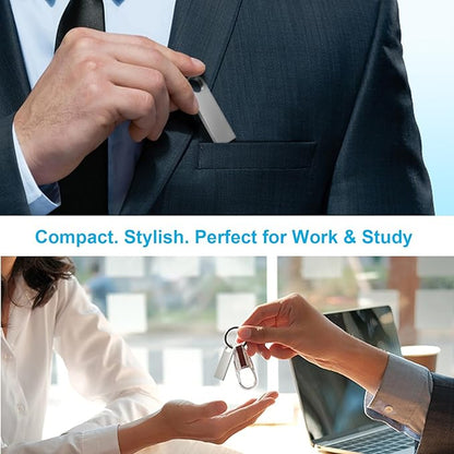 ABLAZE 4GB Flash Drive 10 Pack, Metal USB 2.0 Thumb Drives with Keychains USB Sticks Pendrives (Sliver)