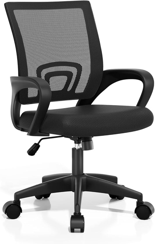Athena Collection Office Chair - 330Lbs, Breathable Mesh Desk Chair Thickness Cushion with Lumbar Support & Armrest, Rolling Swivel Adjustable Tilt Lock for Home Office/Gaming, Bedroom Study