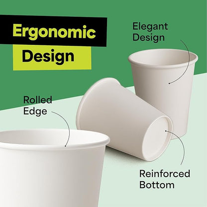 EconoHome 10 oz 500 Pack Disposable Coffee Paper Cups - Paper Cups for Hot and Cold Drinks, Tea, Water, and Juice