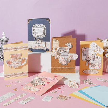 AHANDMAKER DIY Envelope & Card Making Kits, Handmade Greeting Card Sets Make Your Own Card Crafts Teacher Appreciation Cards for Valentine's Christmas Birthday Present Classroom Exchange Gift