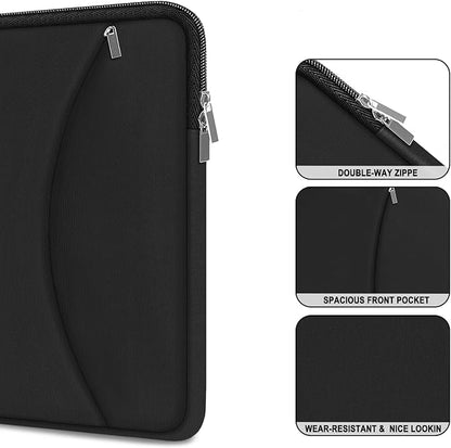 Laptop Case 13-13.3 inch, Durable Traveling Shockproof Protective Laptop Case Computer Cover with Pocket, Briefcase Carrying Bag Compatible for MacBook Air Pro, Dell, HP, Asus, Lenovo, Black
