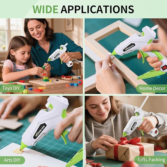 Hot Glue Gun Full Size, 60W/100W Dual Temp Glue Gun, Fast Heating Heavy and Duty Glue Gun with 20PCS Glue Sticks for Arts, Home Repair, Professional DIY & Industrial Use