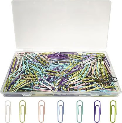 300 Pcs Paper Clips Medium Size PaperClips Assorted Colored for Clips Office Supplies Paperwork Office School and Personal Use
