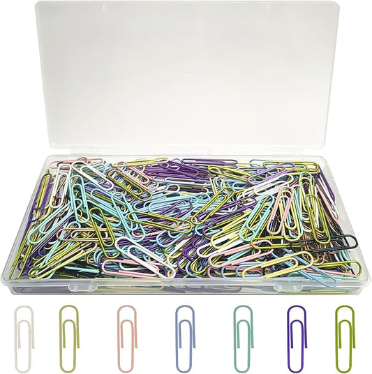 300 Pcs Paper Clips Medium Size PaperClips Assorted Colored for Clips Office Supplies Paperwork Office School and Personal Use