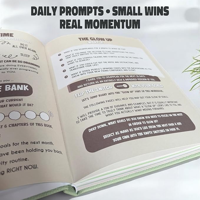 Know Your Worth Workbook by Angie Bellemare: Transformational Self-Growth & Mindset Journal for Women | 277-Page Full-Color Hardcover with 12 Chapters + 31-Day Challenge | Vegan Pebble-Leather Edition